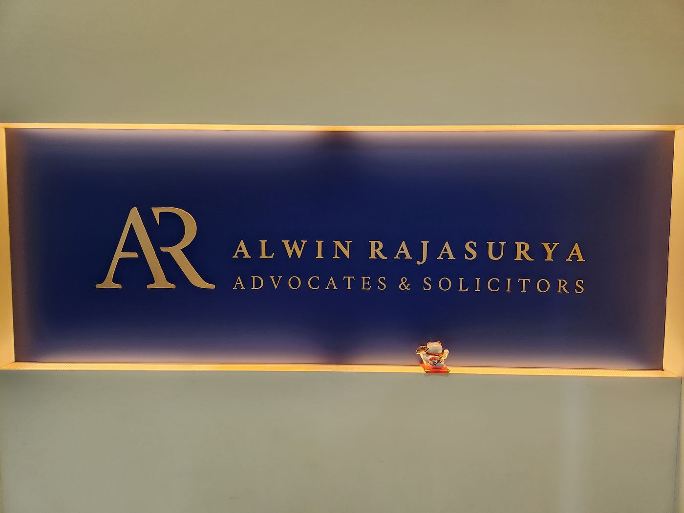 Alwin Rajasurya Advocates & Solicitors office signage at Amcorp Tower, Petaling Jaya